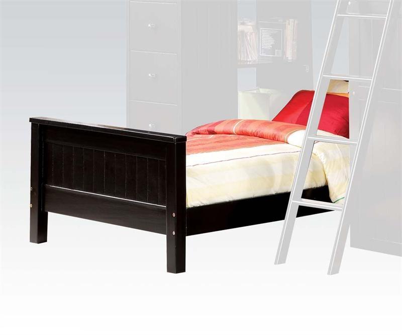 79" X 42" X 24" Twin Black Solid Wood Bed