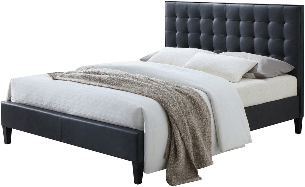 87" X 79" X 46" 2 Tone Gray Pu King Bed