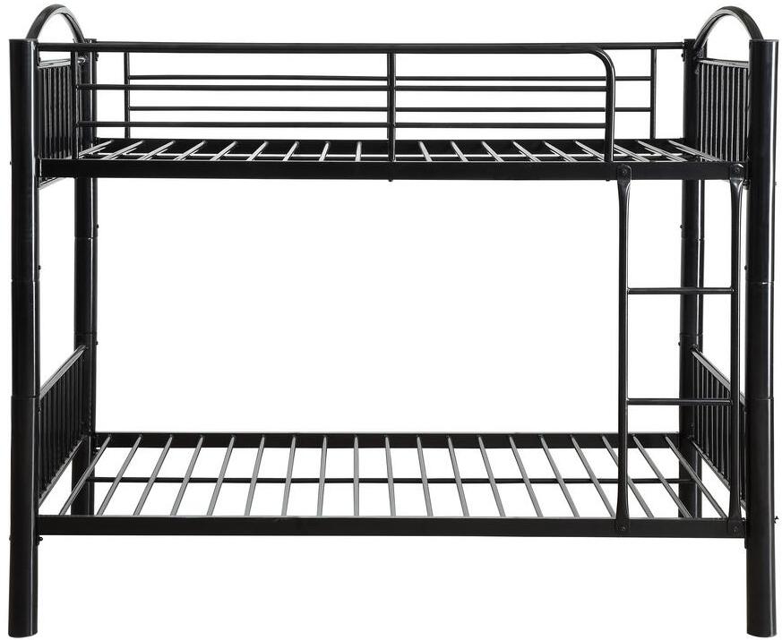 78" X 44" X 67" Twin Over Twin Black Metal Bunk Bed