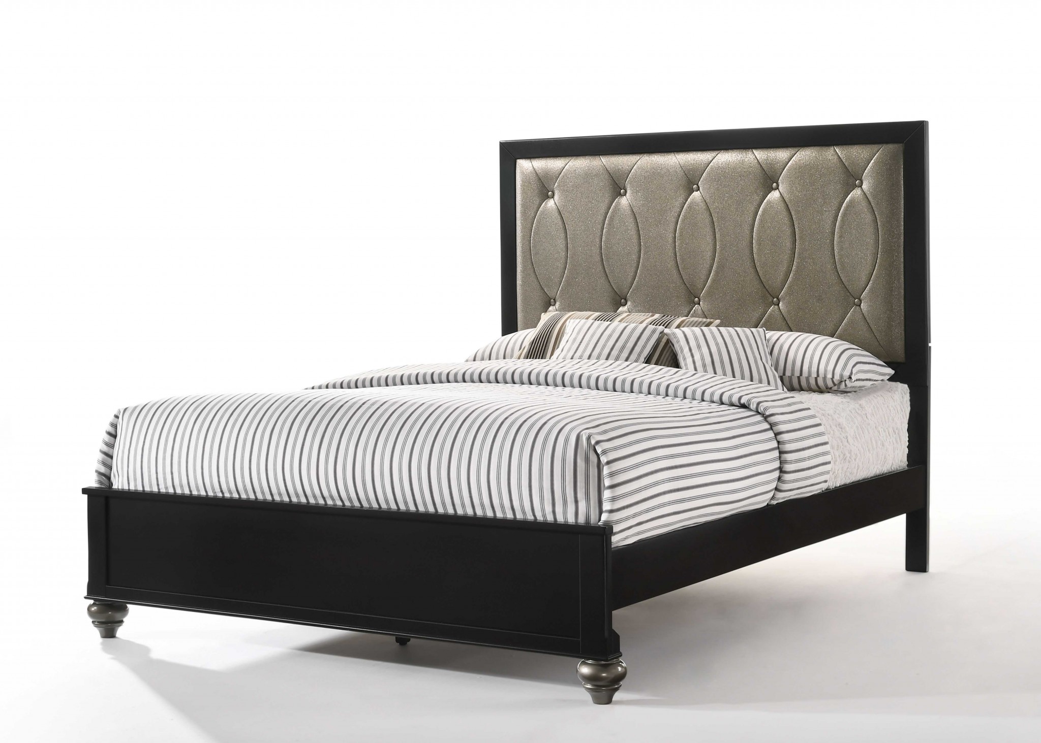 89" X 80" X 58" Copper Leatherette And Black Eastern King Bed