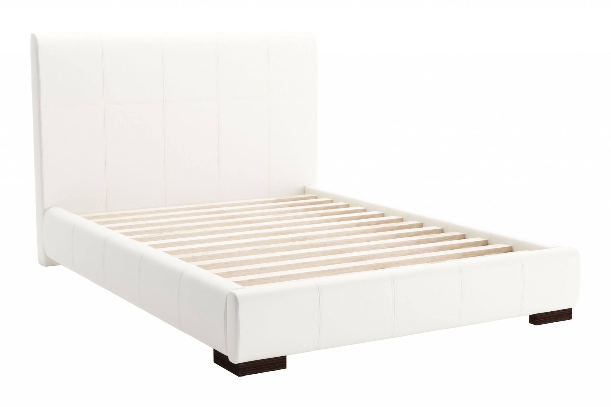 62.2" x 83.9" x 43.5" White, Leatherette, Plywood, MDF, Full Bed