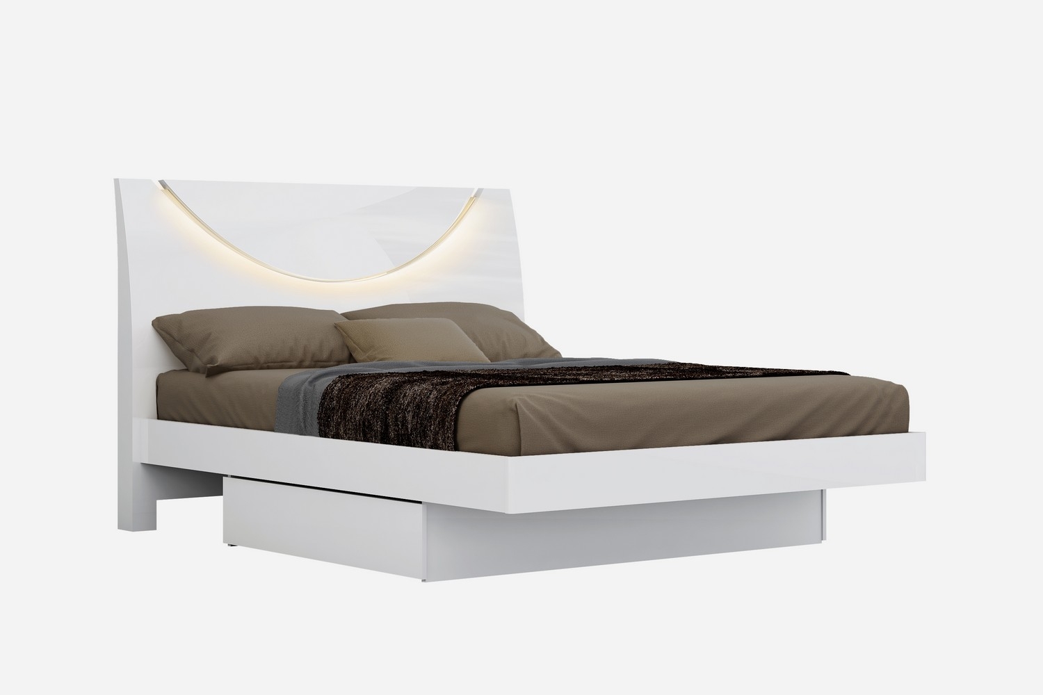 72" X 85 X 43" White California King Bed