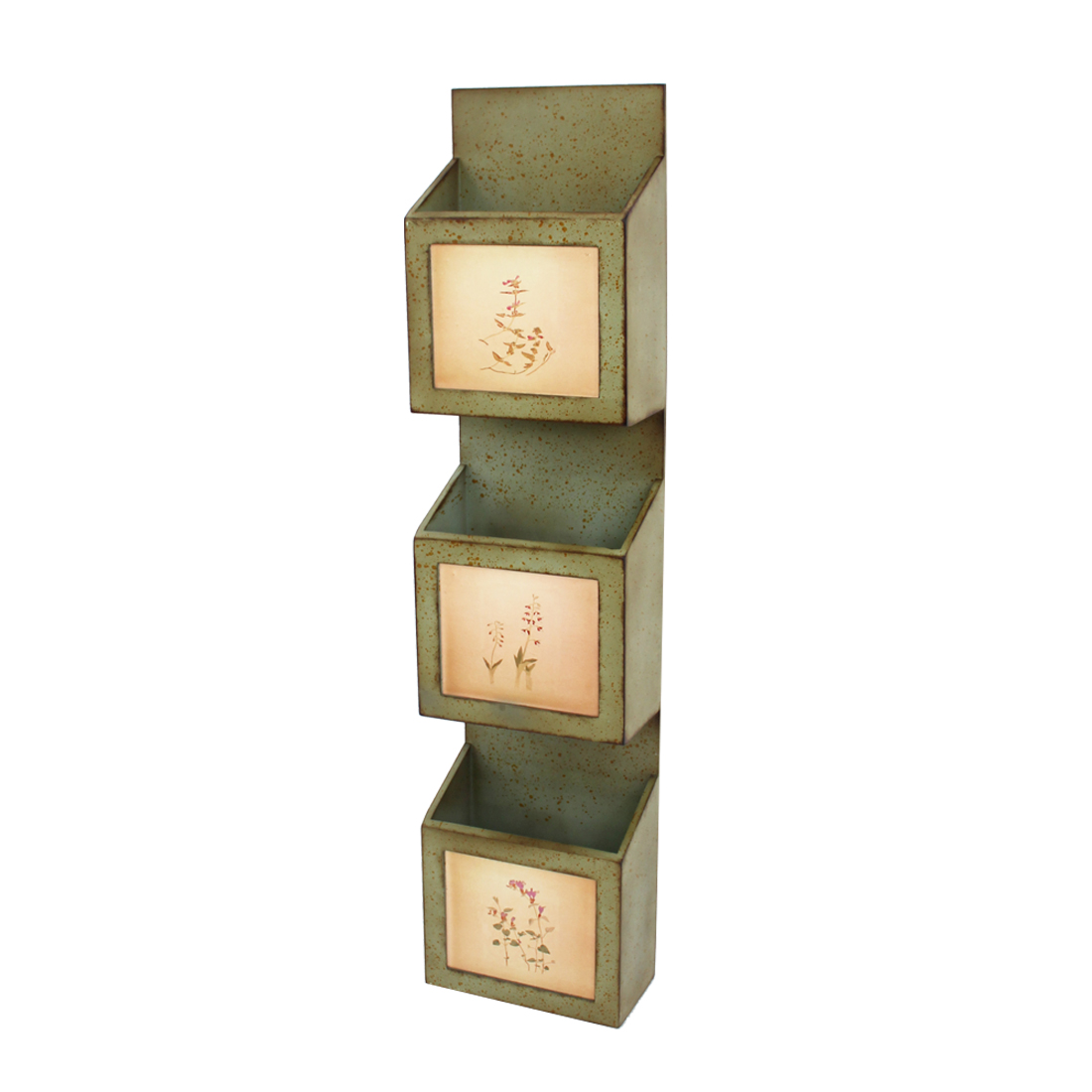 41.54" x 5.12" x 9.25" Green, Rustic, Vertical - Newspaper & Magazine Rack