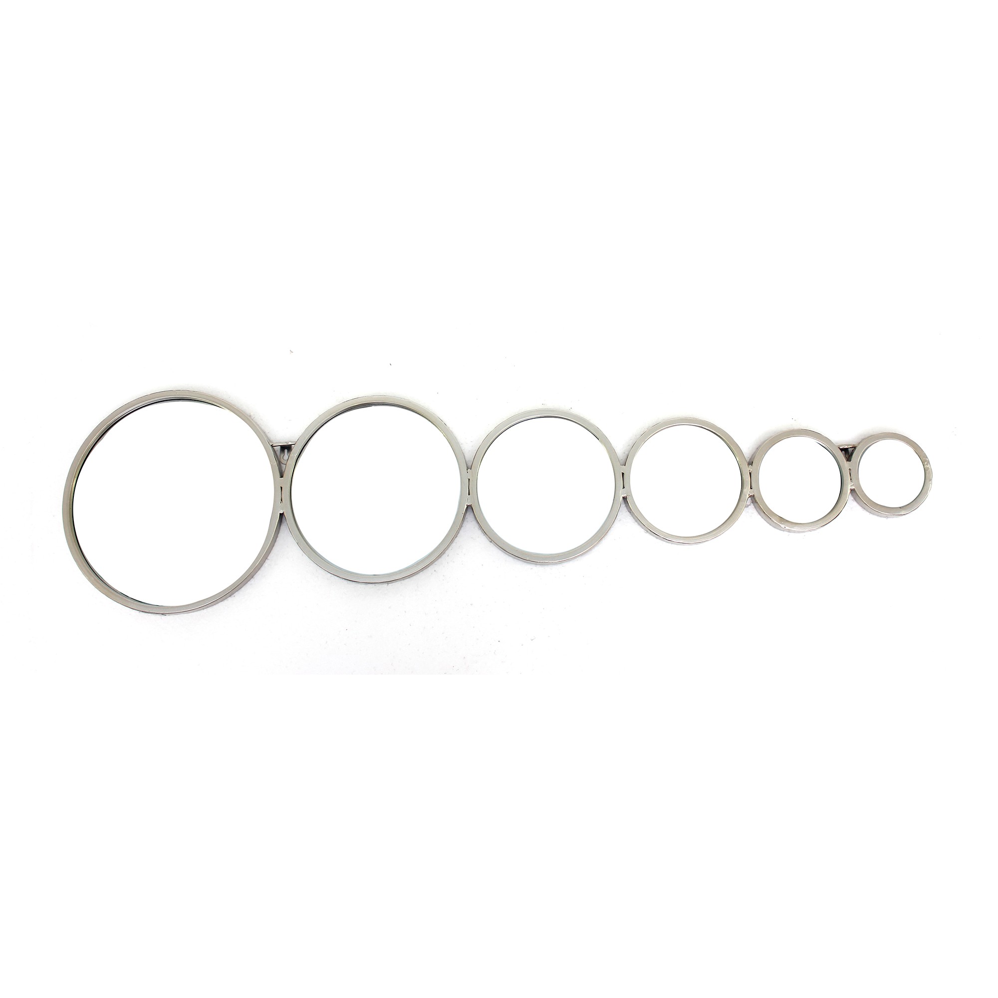 12" x 47" x 1" Silver, Bubble-Like Circles, Mirror - Wall Decor