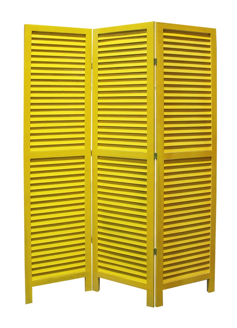 1" x 48" x 67" Yellow, Wood, Shutter - Screen