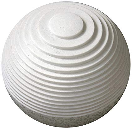 1" x 14" x 12" White, Round With Lines And Light - Outdoor Ball