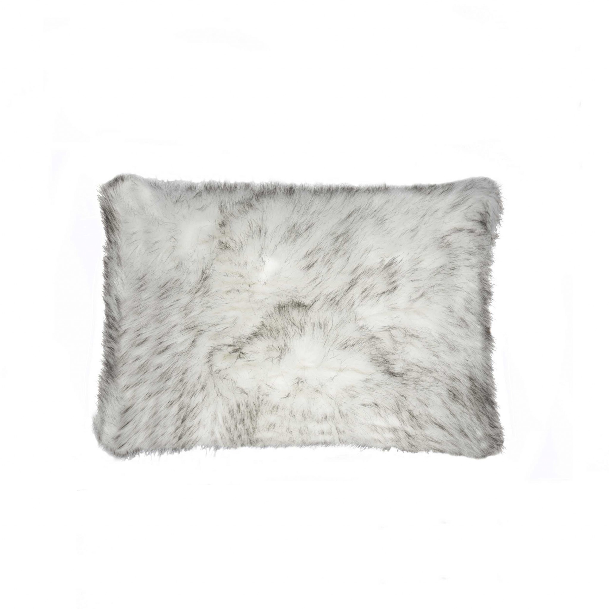 12" x 20" x 5" Gradient Gray Faux Fur - Pillow