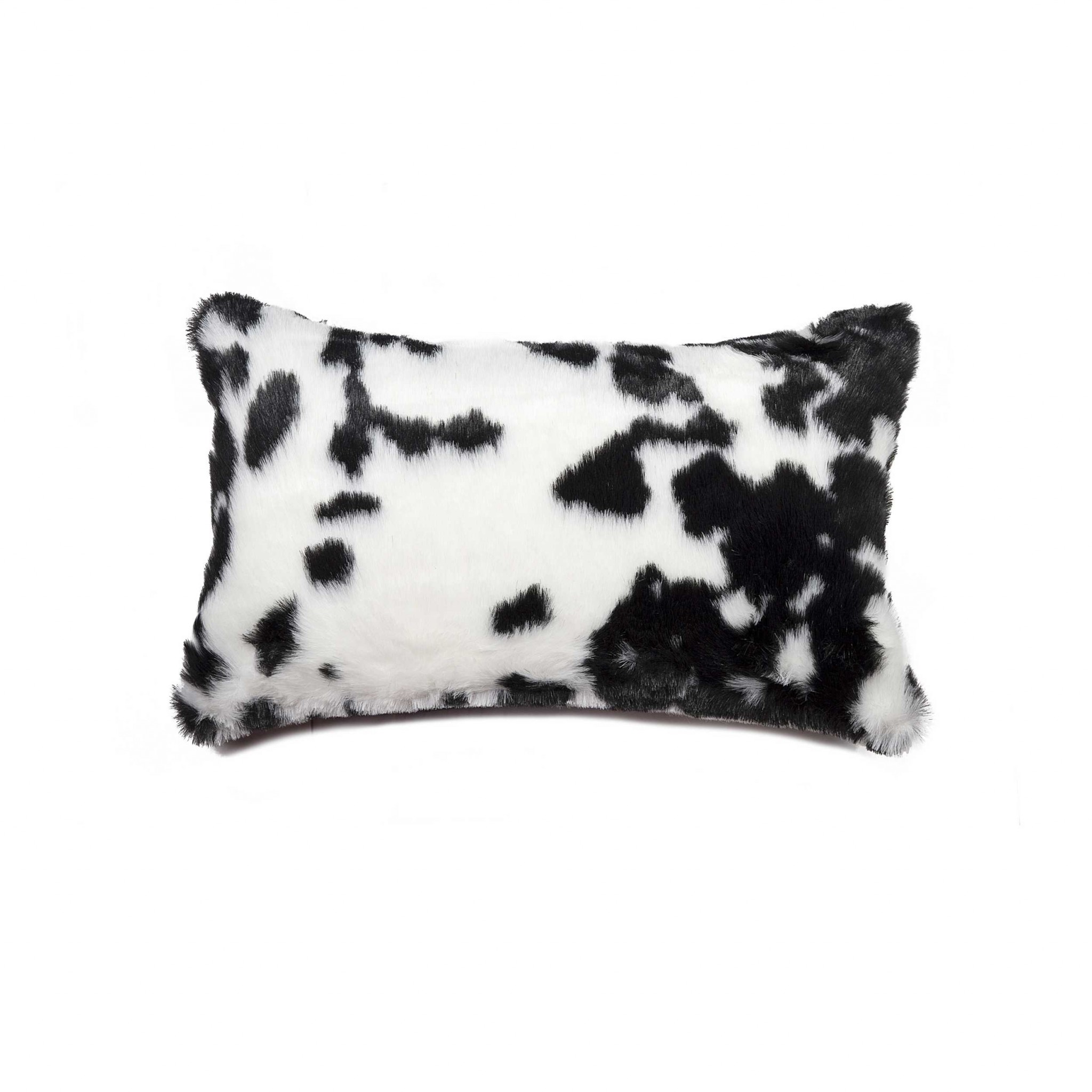 20" X 12" X 1" Sugarland Black And White Faux Fur - Pillow - Pack of 2