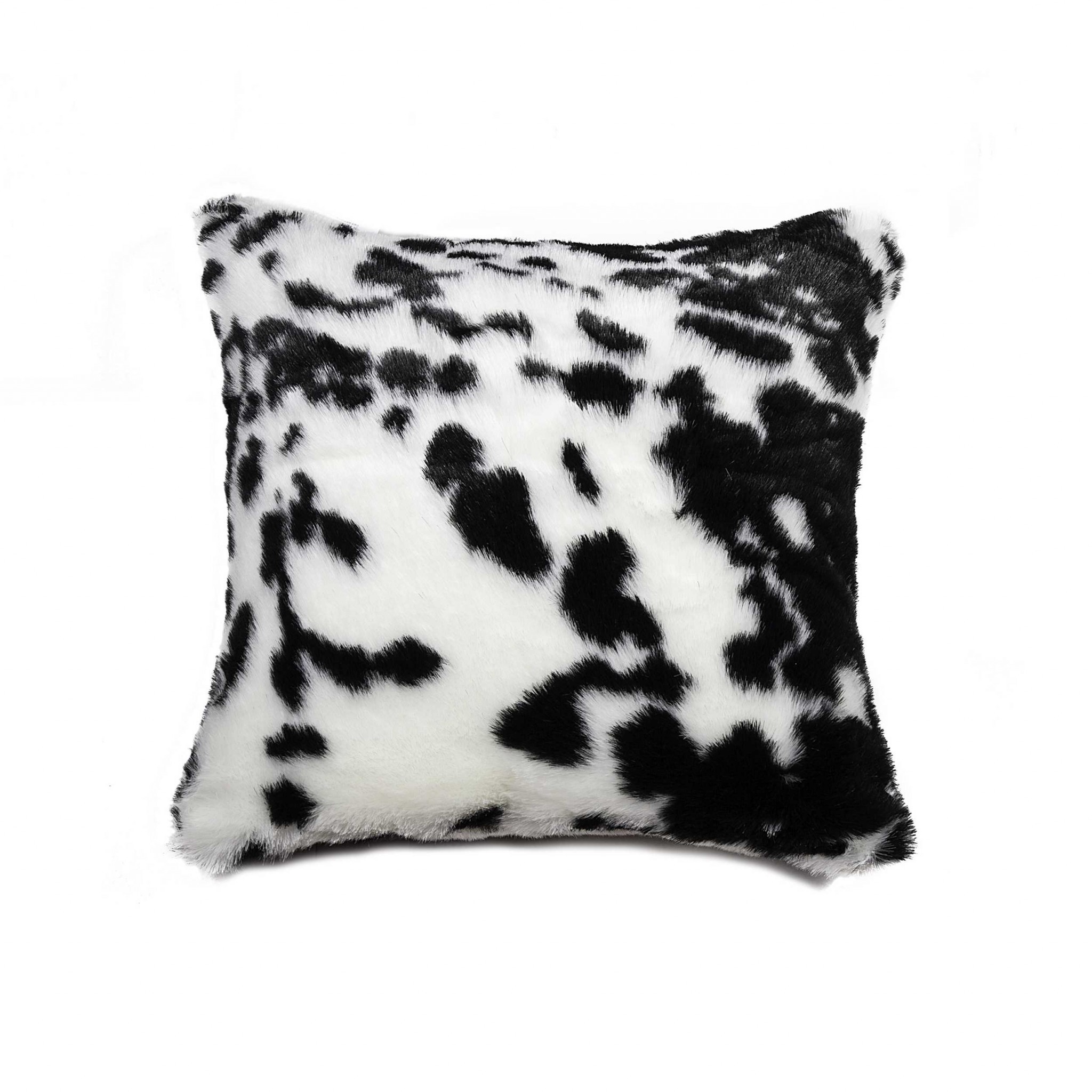 18" x 18" x 5" Sugarland Black And White Faux Fur - Pillow