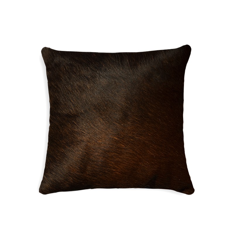 18" x 18" x 5" Chocolate Cowhide - Pillow
