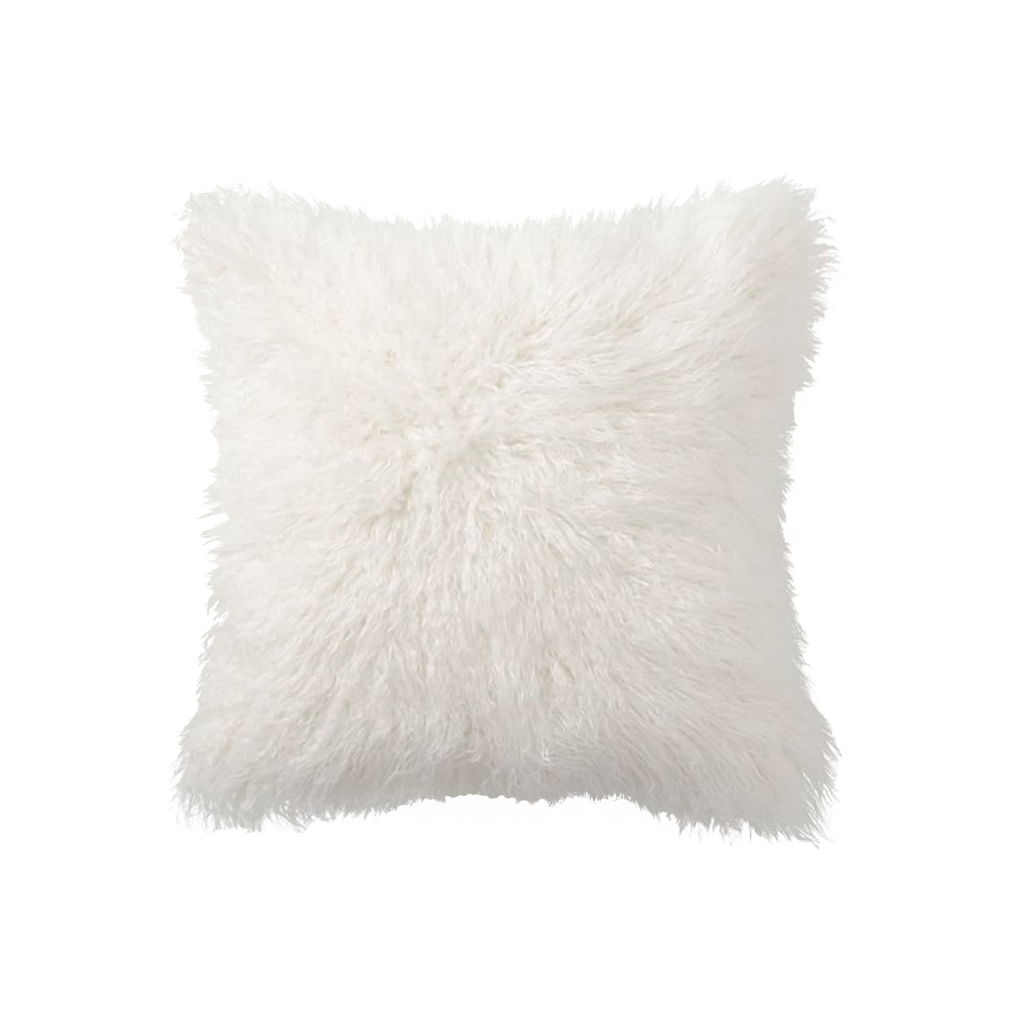 18" x 18" x 5" Off White Faux Fur - Pillow