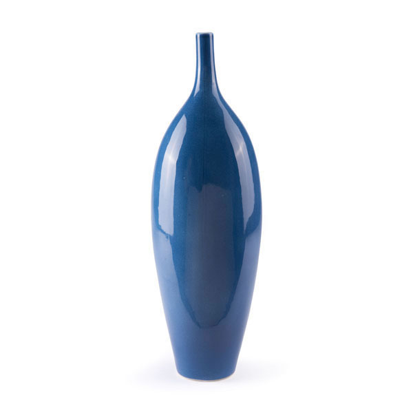 7.5" X 6.1" X 23.2" Cobalt Blue Ceramic Vase