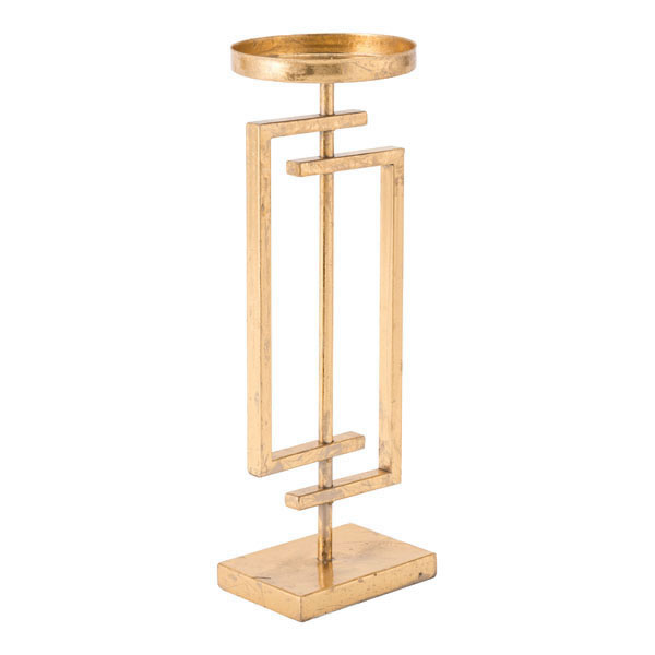5.1" X 4.9" X 14.8" Gold Steel Candle Holder