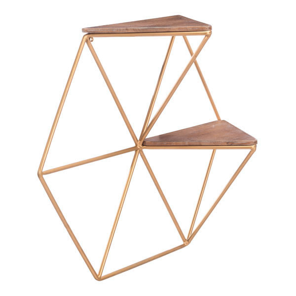 21.5" X 7.5" X 19.3" Gold Triangles Shelf