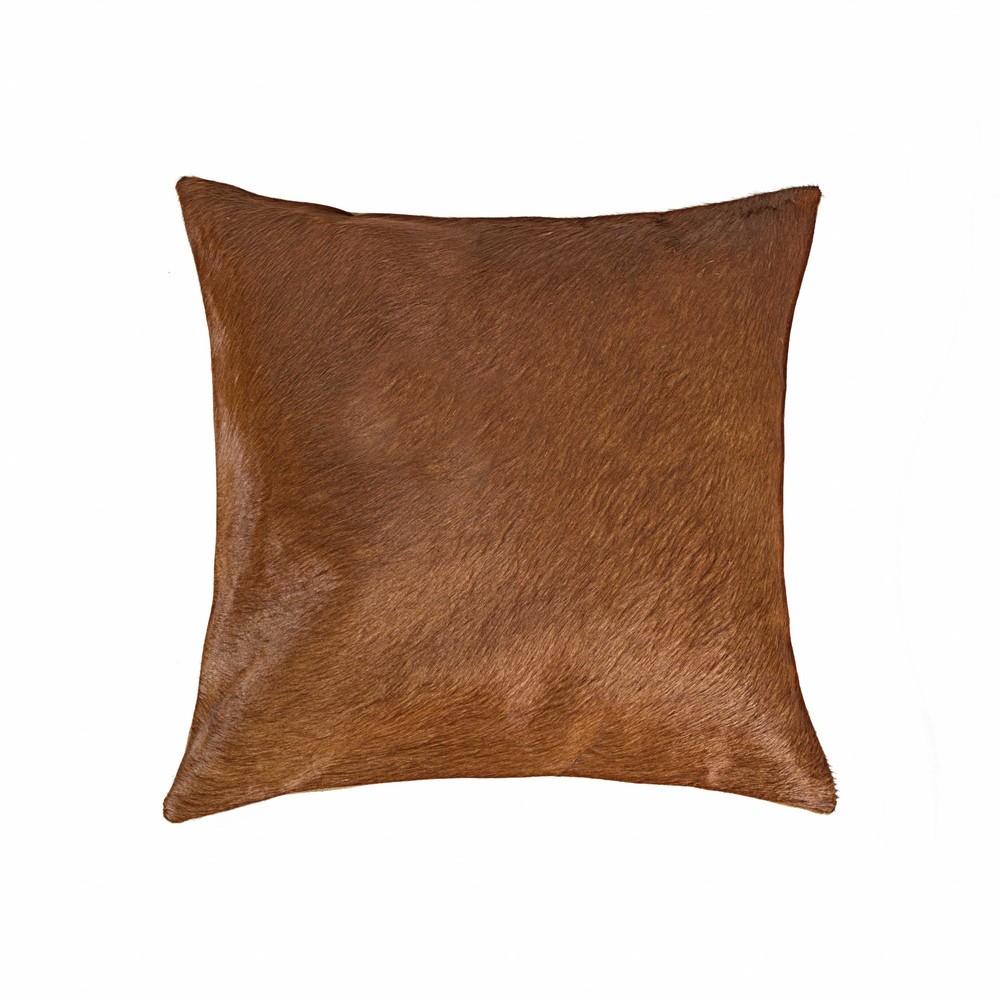 18" x 18" x 5" Brown Cowhide - Pillow