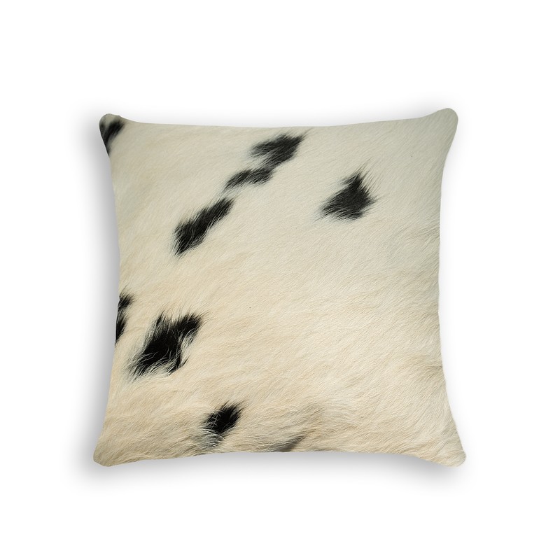 18" x 18" x 5" White And Black Cowhide - Pillow