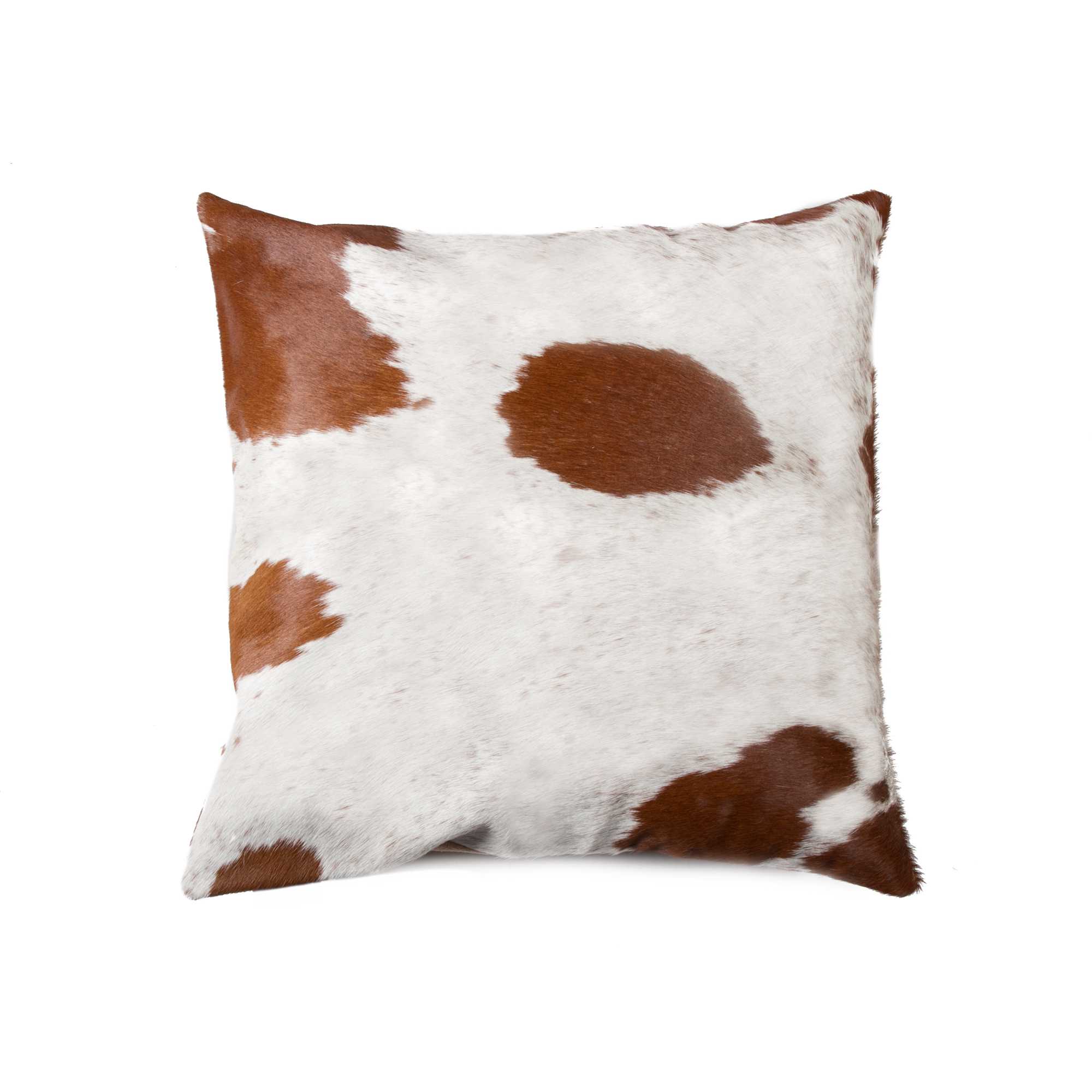 18" x 18" x 5" White And Brown Cowhide - Pillow