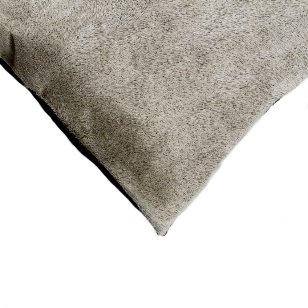 18" x 18" x 5" Gray Cowhide - Pillow