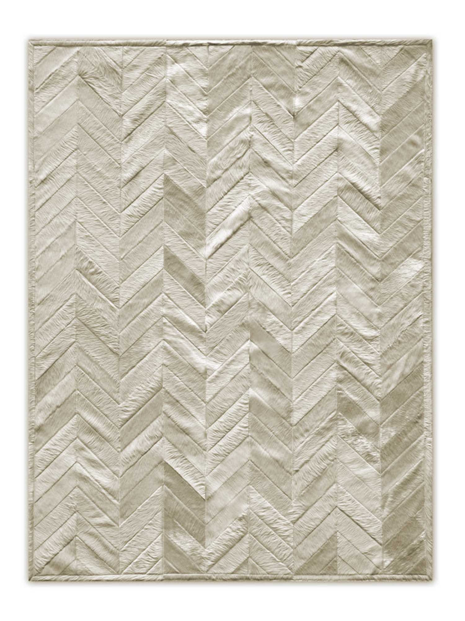 96" x 120" Natural Parquet, Natural Stitched Cowhide - Area Rug