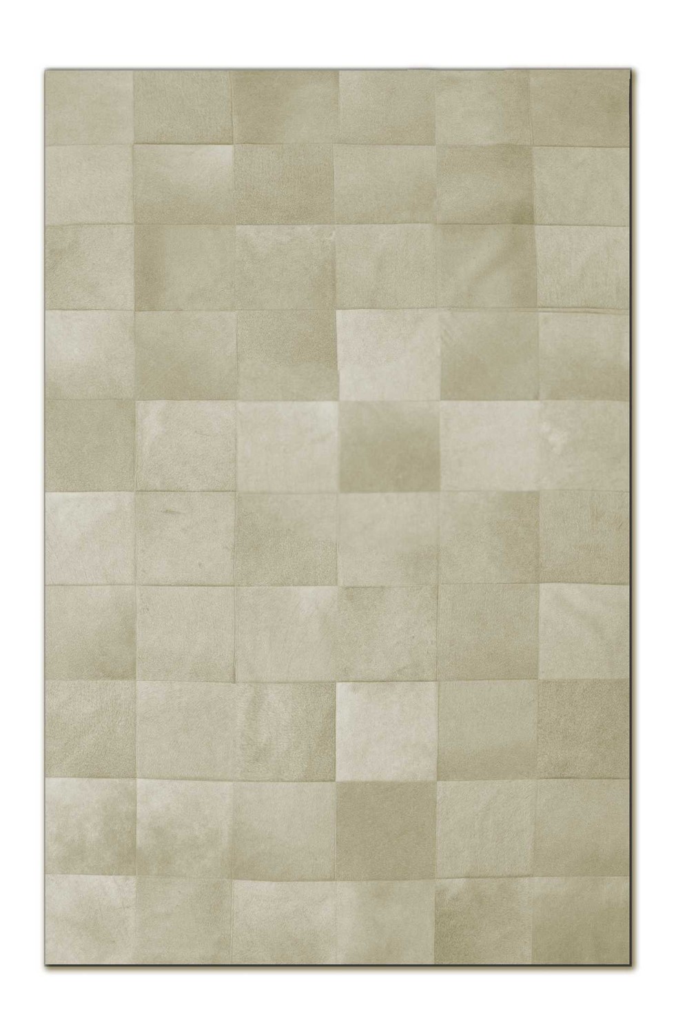 96" x 120" White, 10" Square Patches, Cowhide - Area Rug