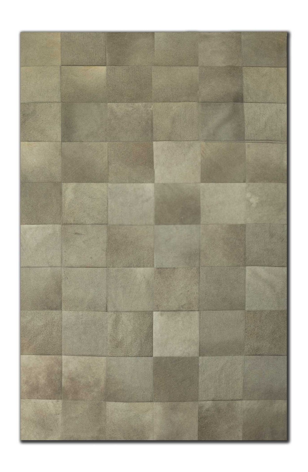 96" x 120" Gray, 10" Square Patches, Cowhide - Area Rug