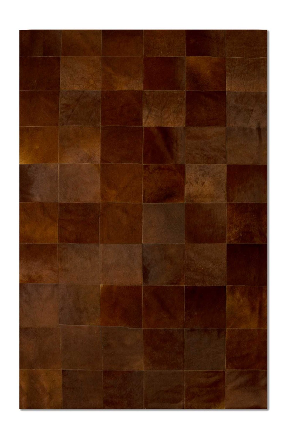 96" x 120" Brown, 10" Square Patches, Cowhide - Area Rug