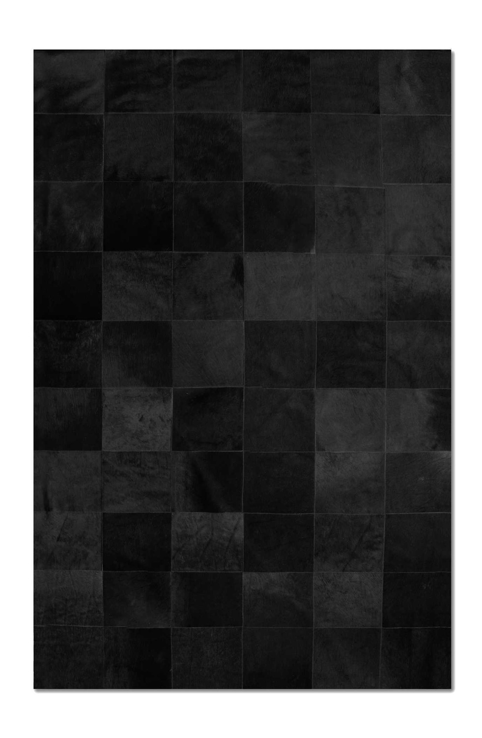96" x 120" Black, 10" Square Patches, Cowhide - Area Rug