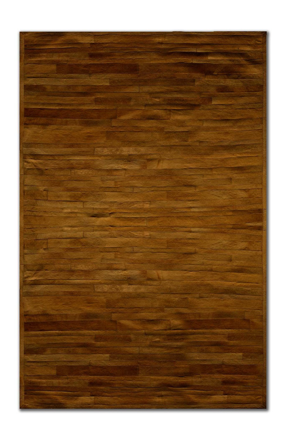 96" x 120" Brown Linear, Cowhide Stitched - Area Rug