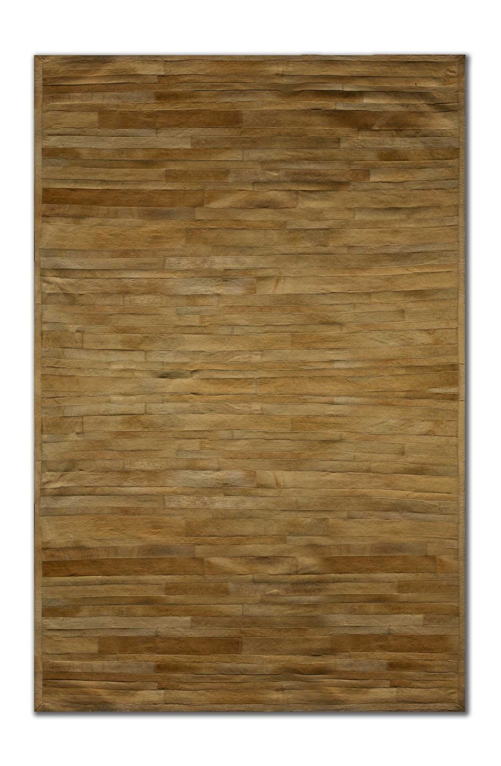 96" x 120" Tan Linear, Cowhide Stitched - Area Rug