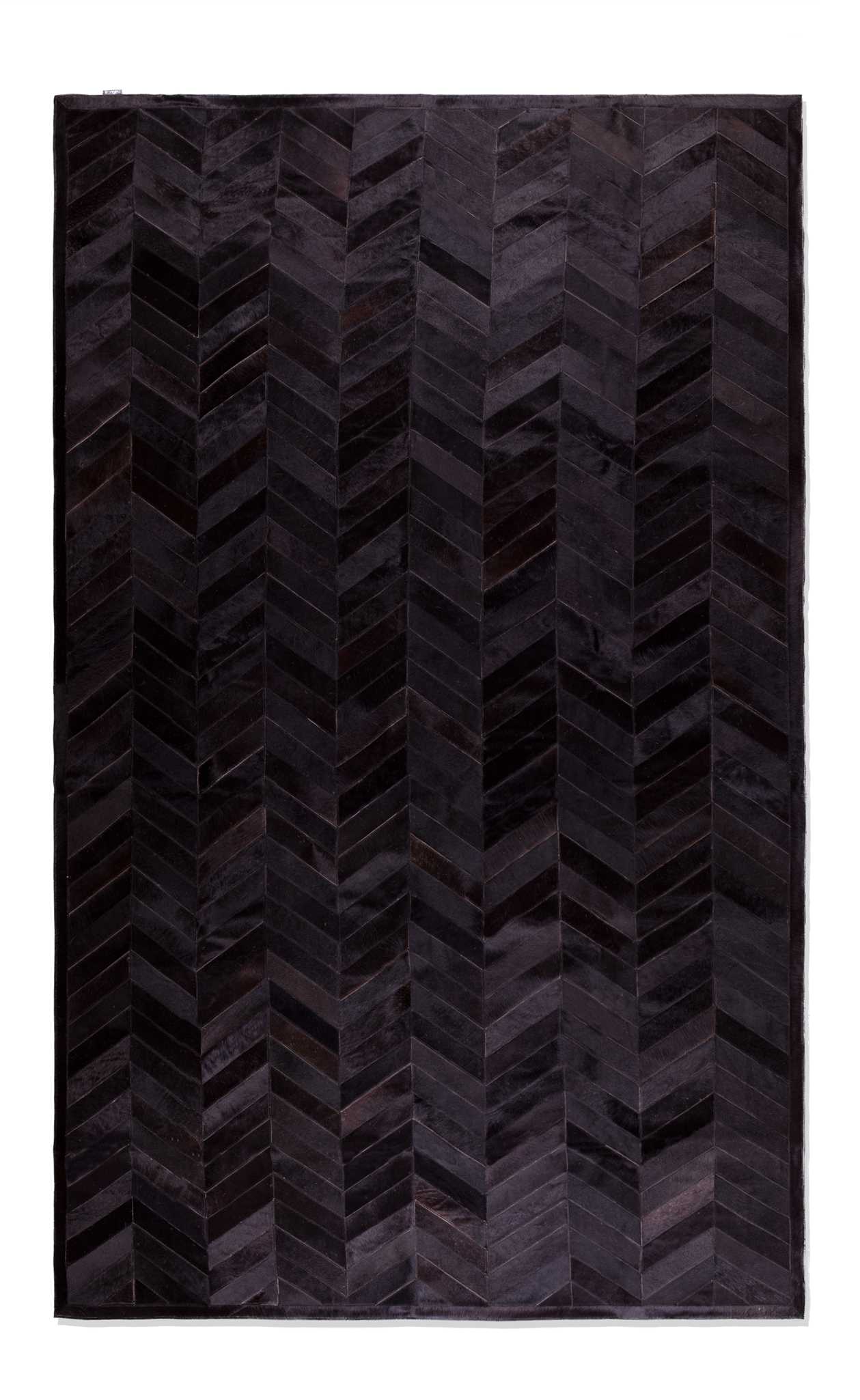 96" x 120" Chocolate Parquet, Natural Stitched, Cowhide - Area Rug