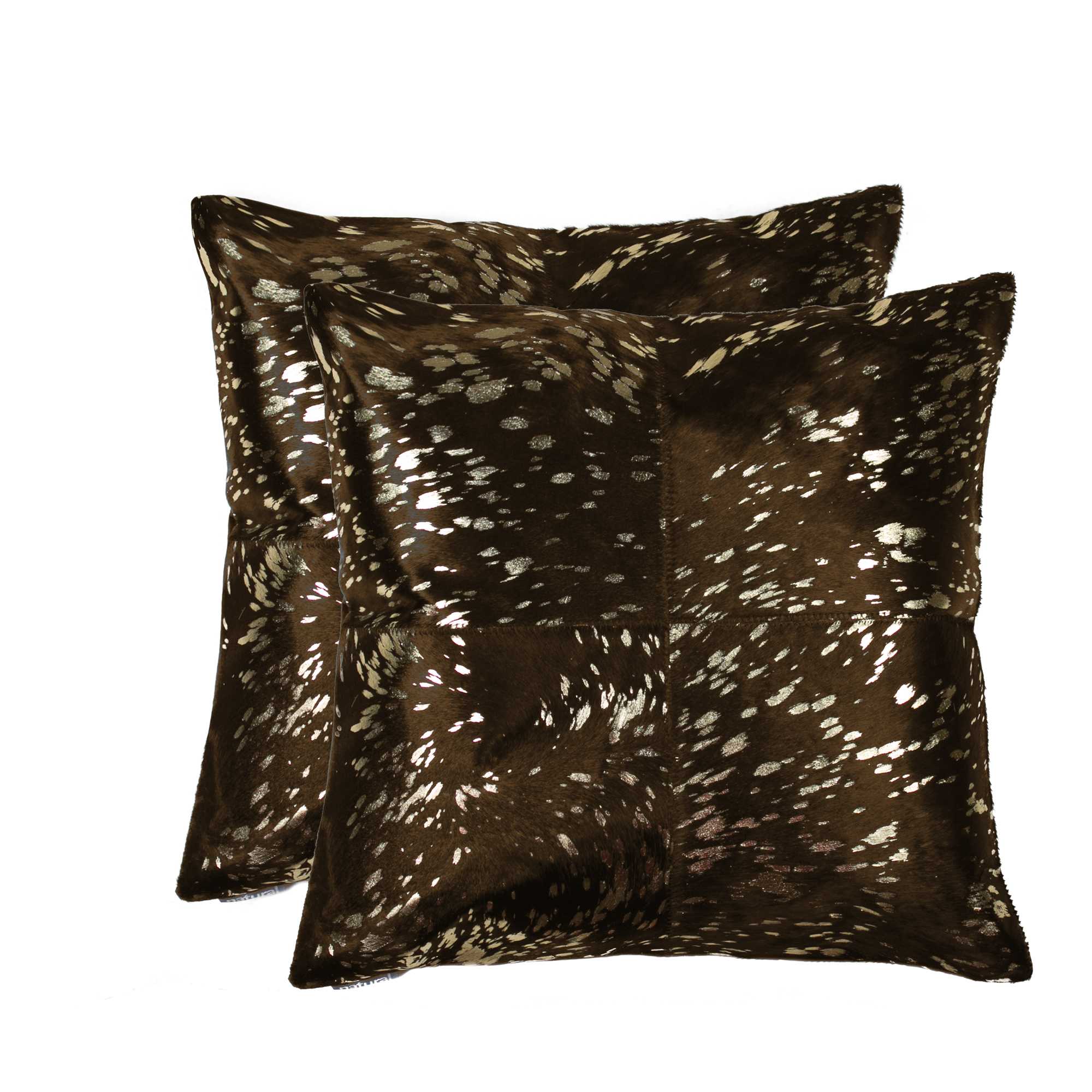 18" x 18" x 5" Gold And Chocolate, Quattro - Pillow 2-Pack