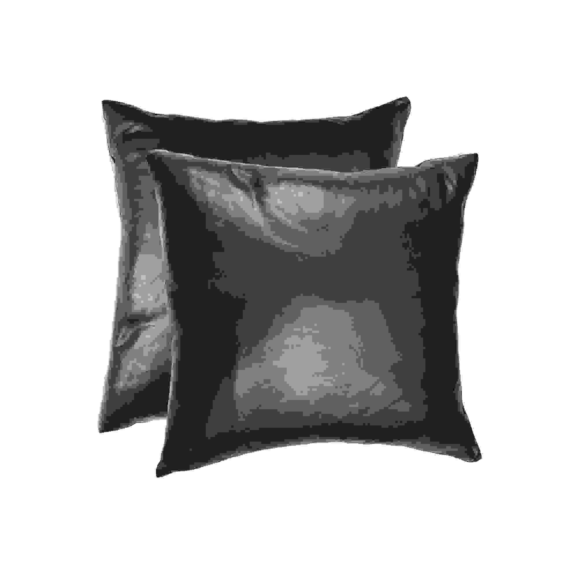 18" x 18" x 5" Black, Sienna Leather - Pillow 2-Pack