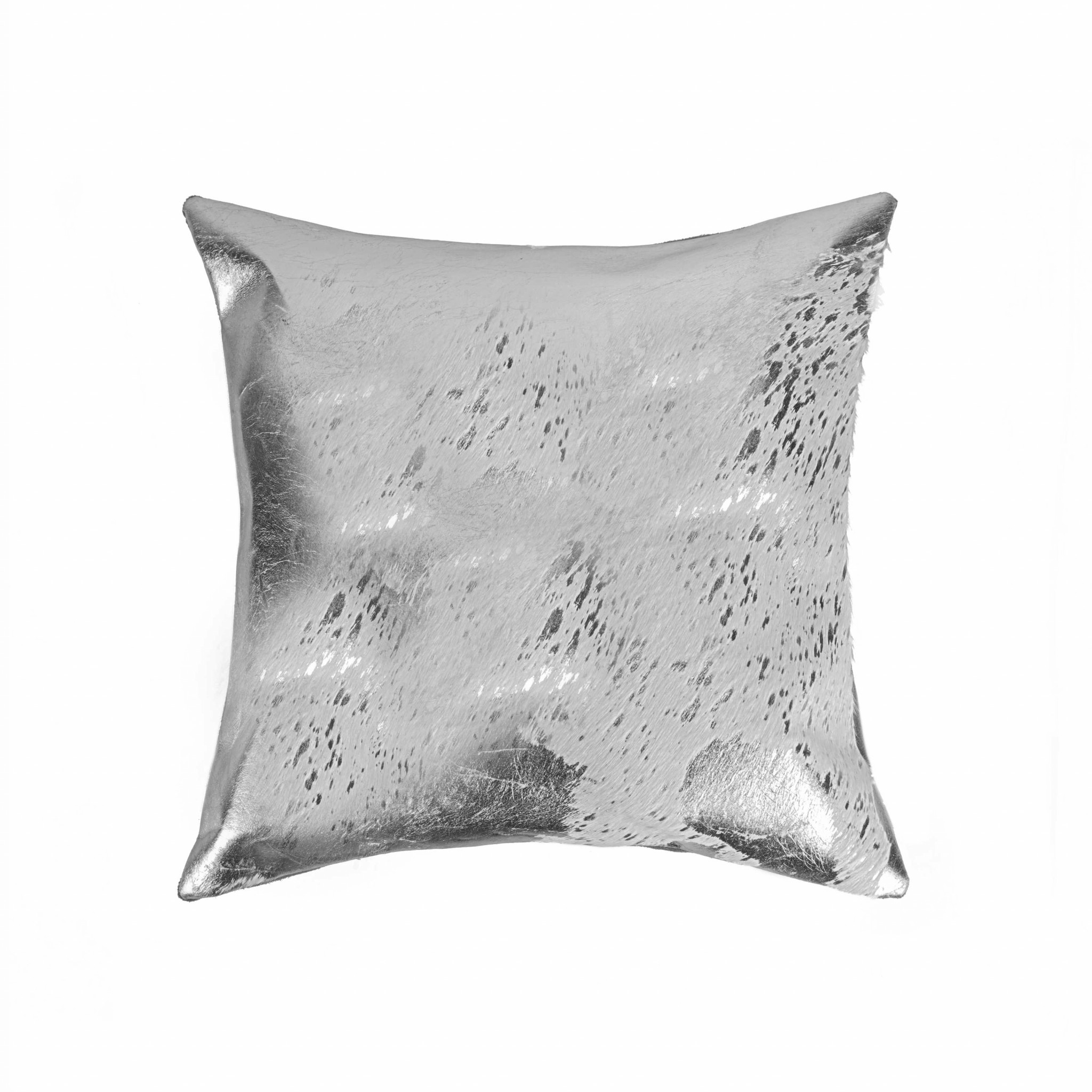 18" x 18" x 5" Gray And Silver Cowhide - Pillow