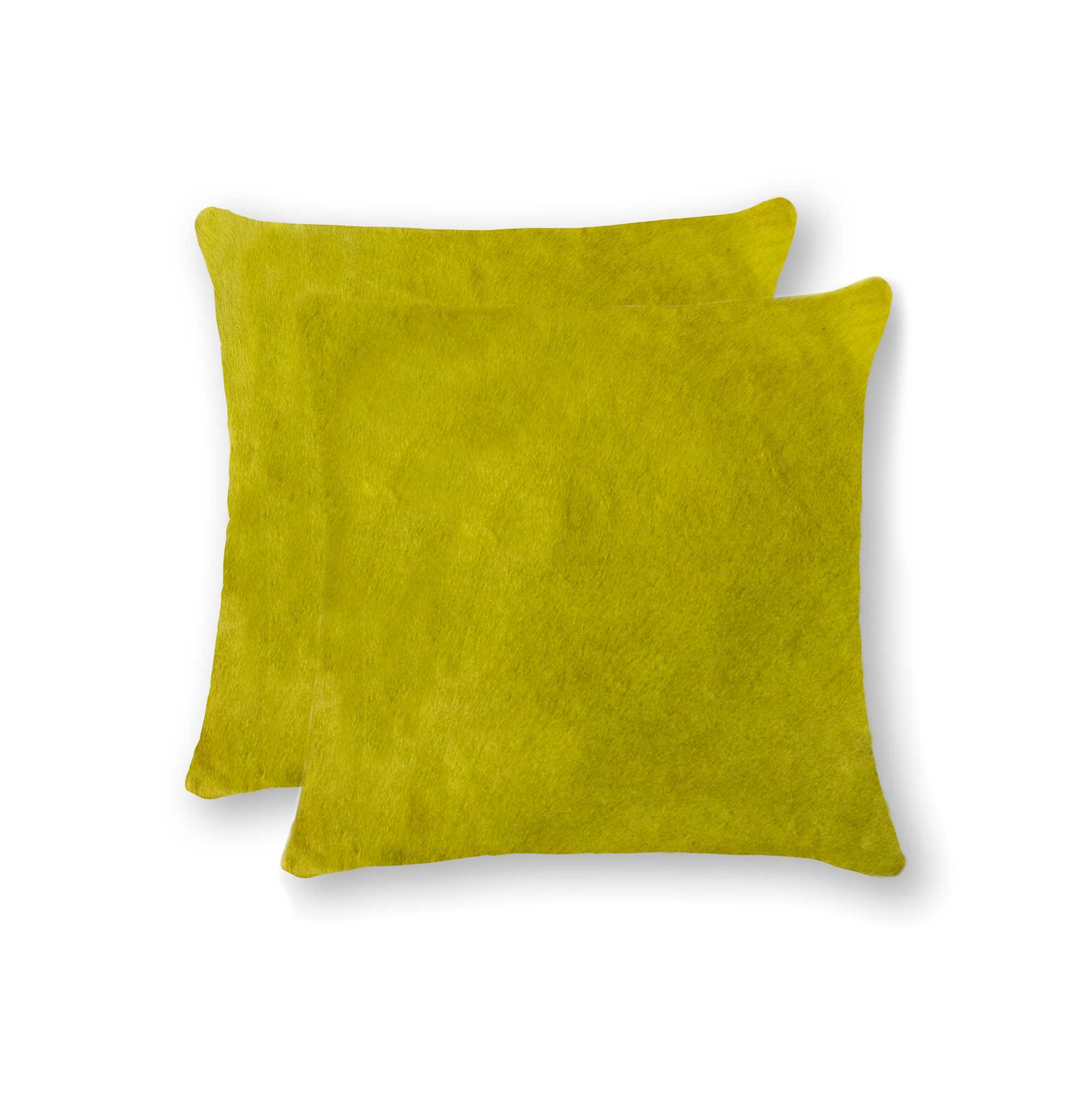 18" x 18" x 5" Yellow Cowhide - Pillow 2-Pack