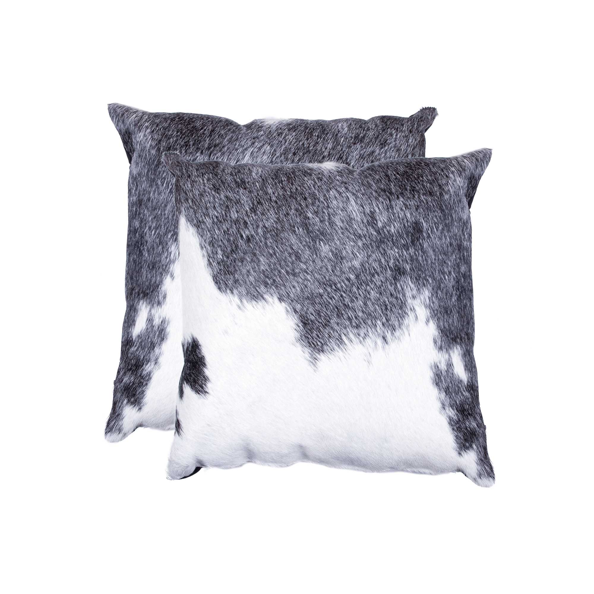 18" x 18" x 5" Gray And White Cowhide - Pillow 2-Pack