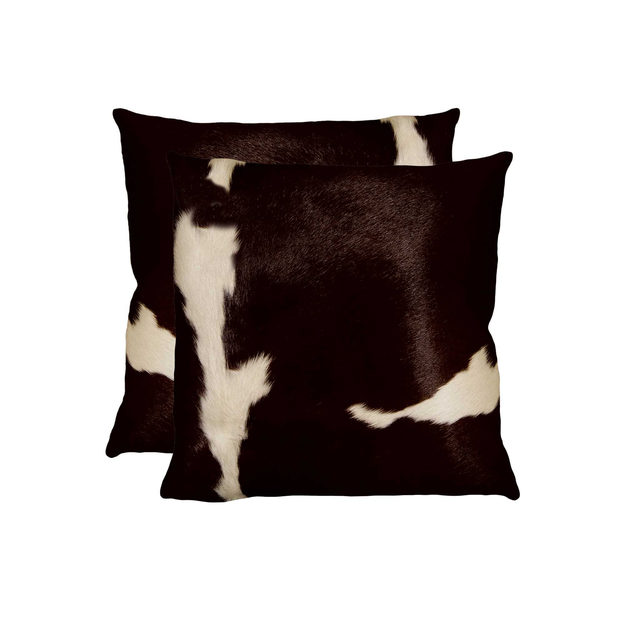 18" x 18" x 5" Chocolate And White Cowhide - Pillow 2-Pack