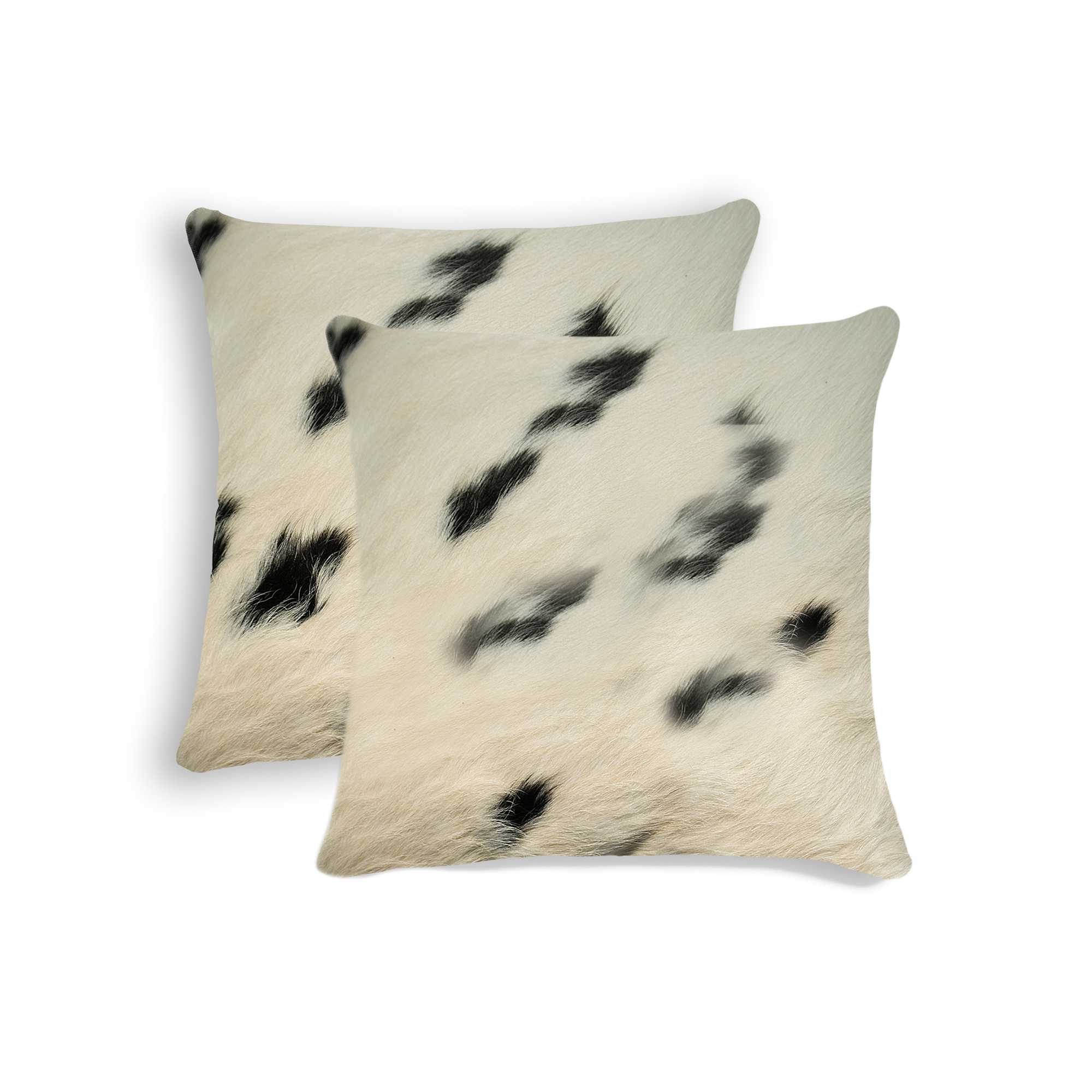 18" x 18" x 5" White And Black Cowhide - Pillow 2-Pack