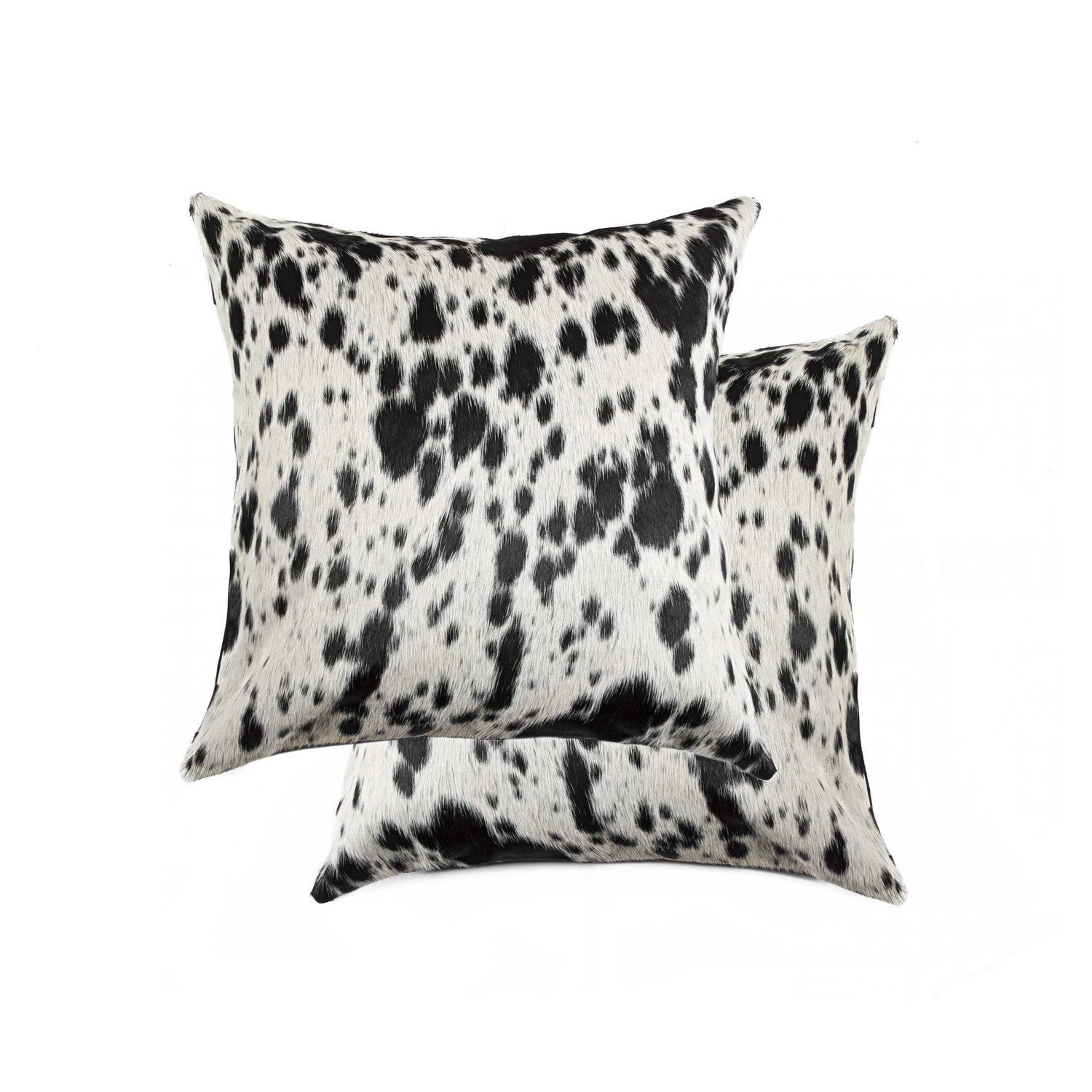 16"X16" Salt And Pepper, Black And White, Cowhide - Pillow 2-Pack