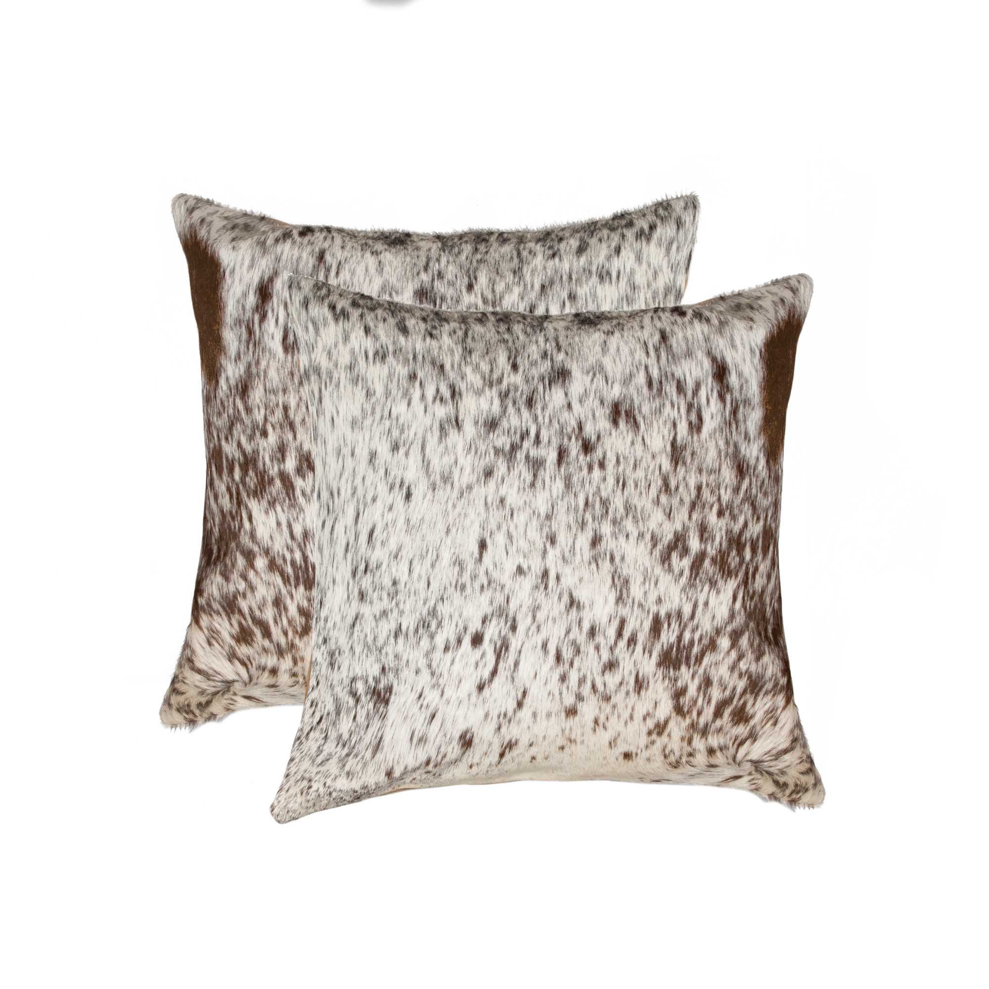 18" x 18" x 5" Salt And Pepper, Chocolate And White Cowhide - Pillow 2-Pack