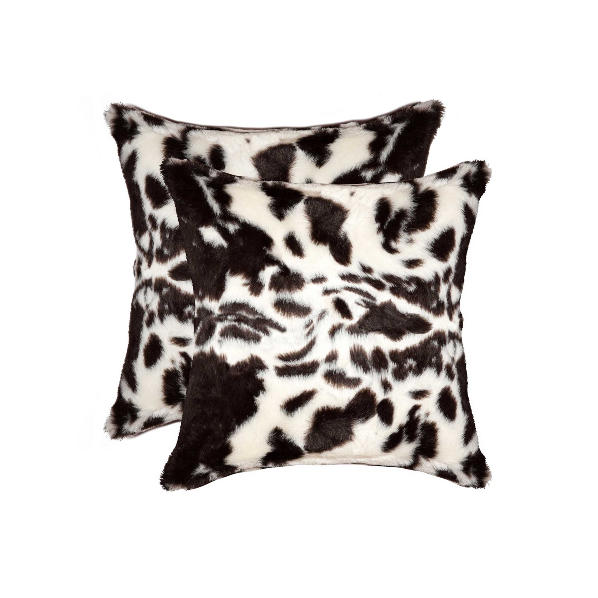 18" x 18" x 5" Brownsville Chocolate & White Faux - Pillow 2-Pack