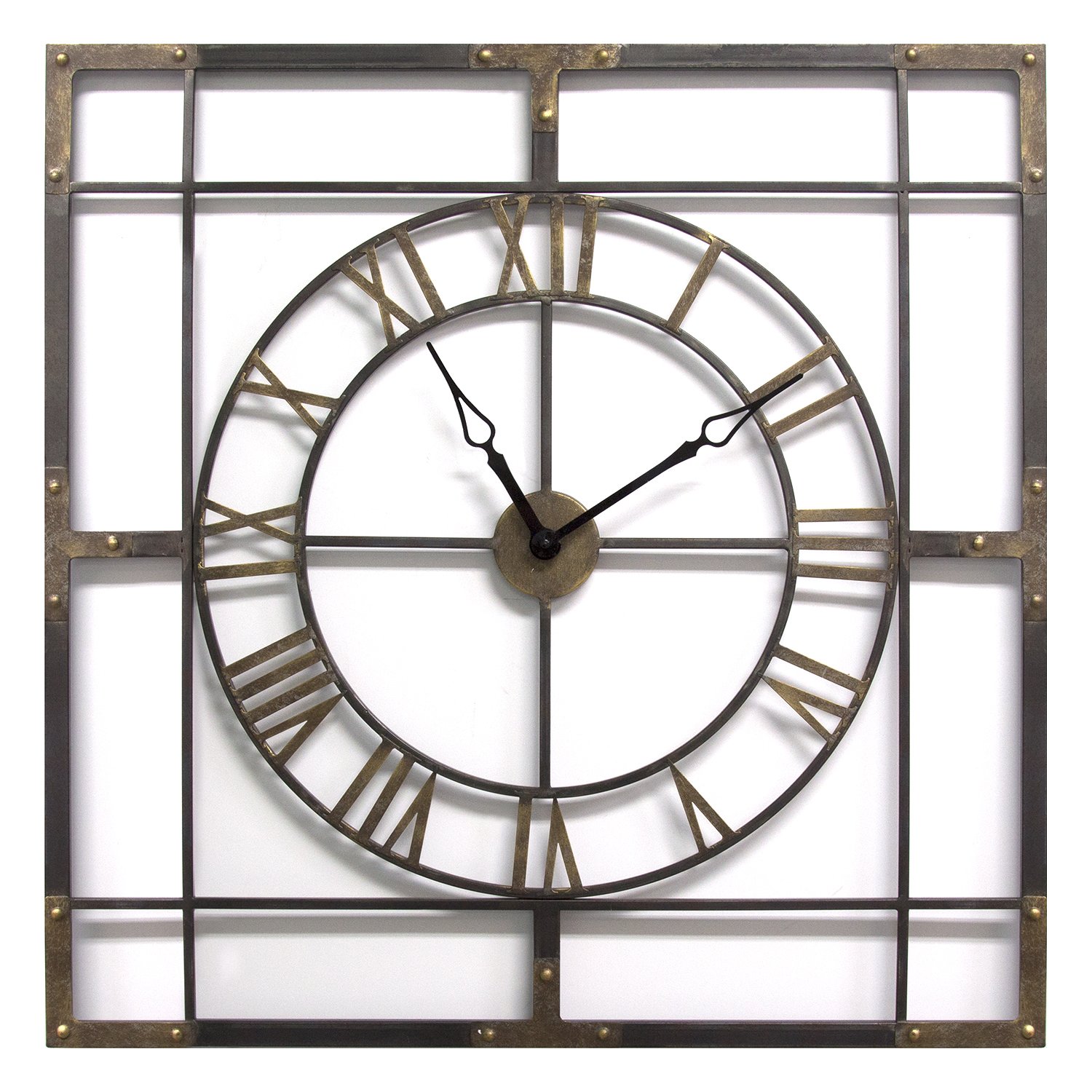 29.92" X 1.38" X 29.92" Bronze Large Industrial Wall Clock