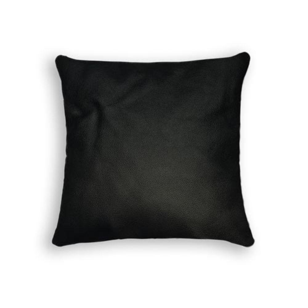 16" x 16" x 5" Black, Cowhide Leather - Pillow