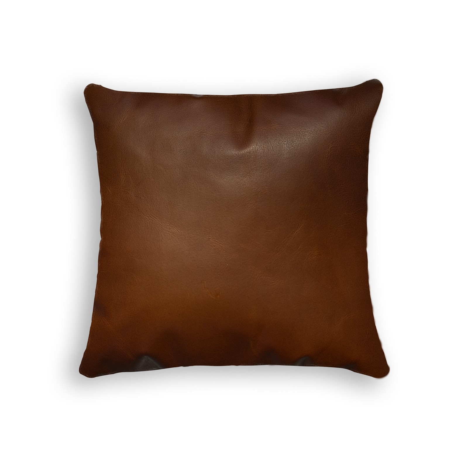 16" x 16" x 5" Cognac, Cowhide Leather - Pillow