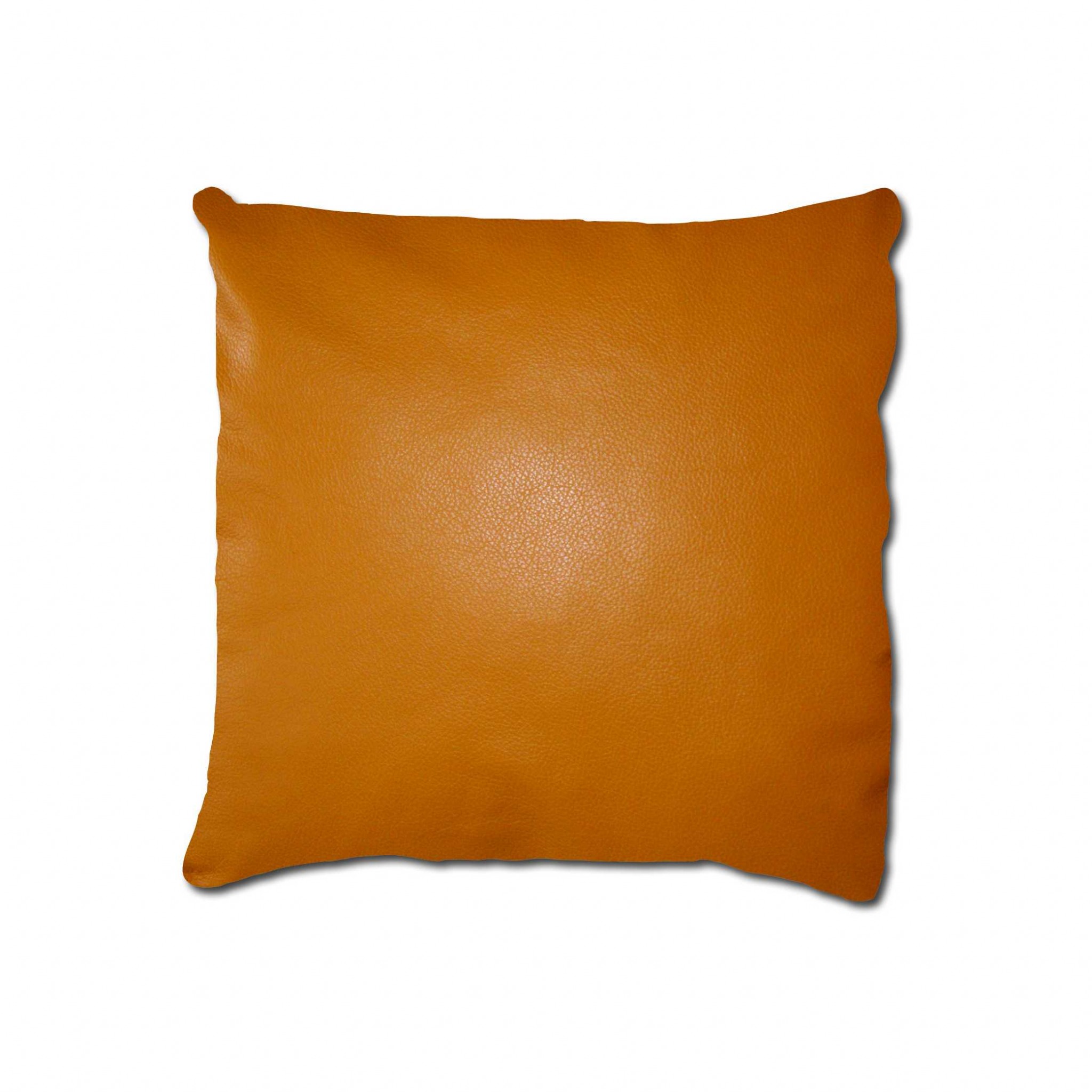 16" x 16" x 5" Mustard, Cowhide Leather - Pillow