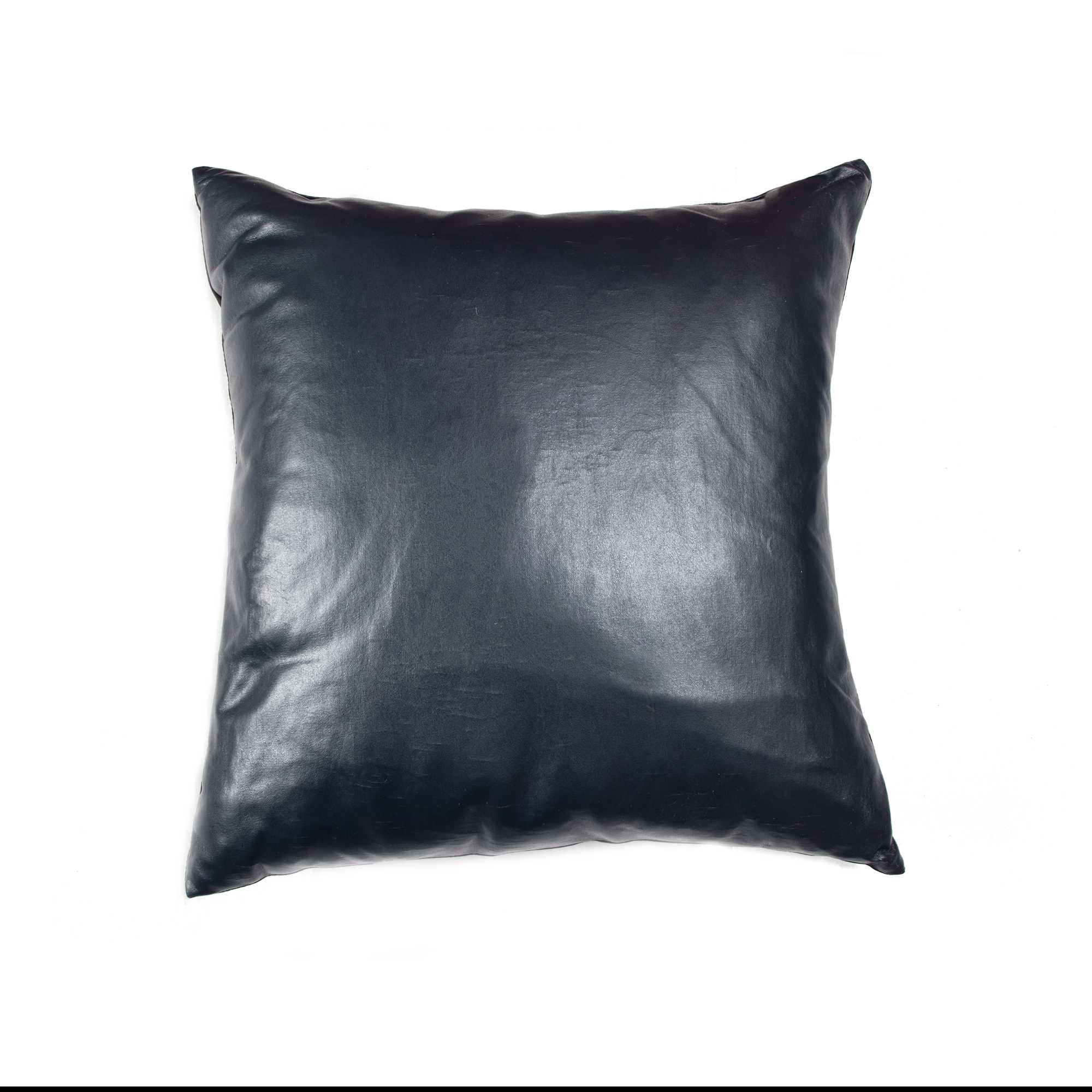 16" x 16" x 5" Navy Cowhide Leather - Pillow