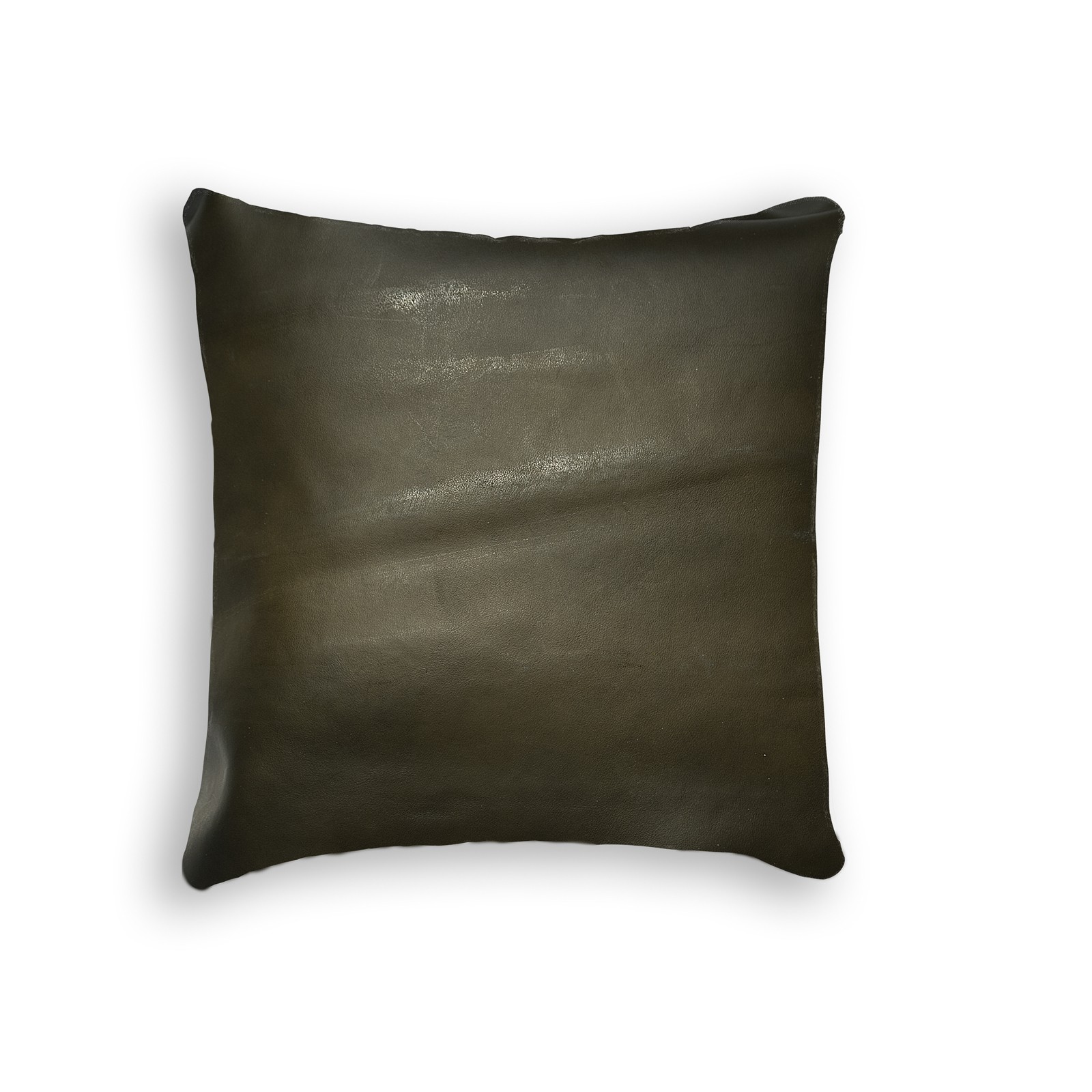 16" x 16" x 5" Chocolate Cowhide Leather Pillow