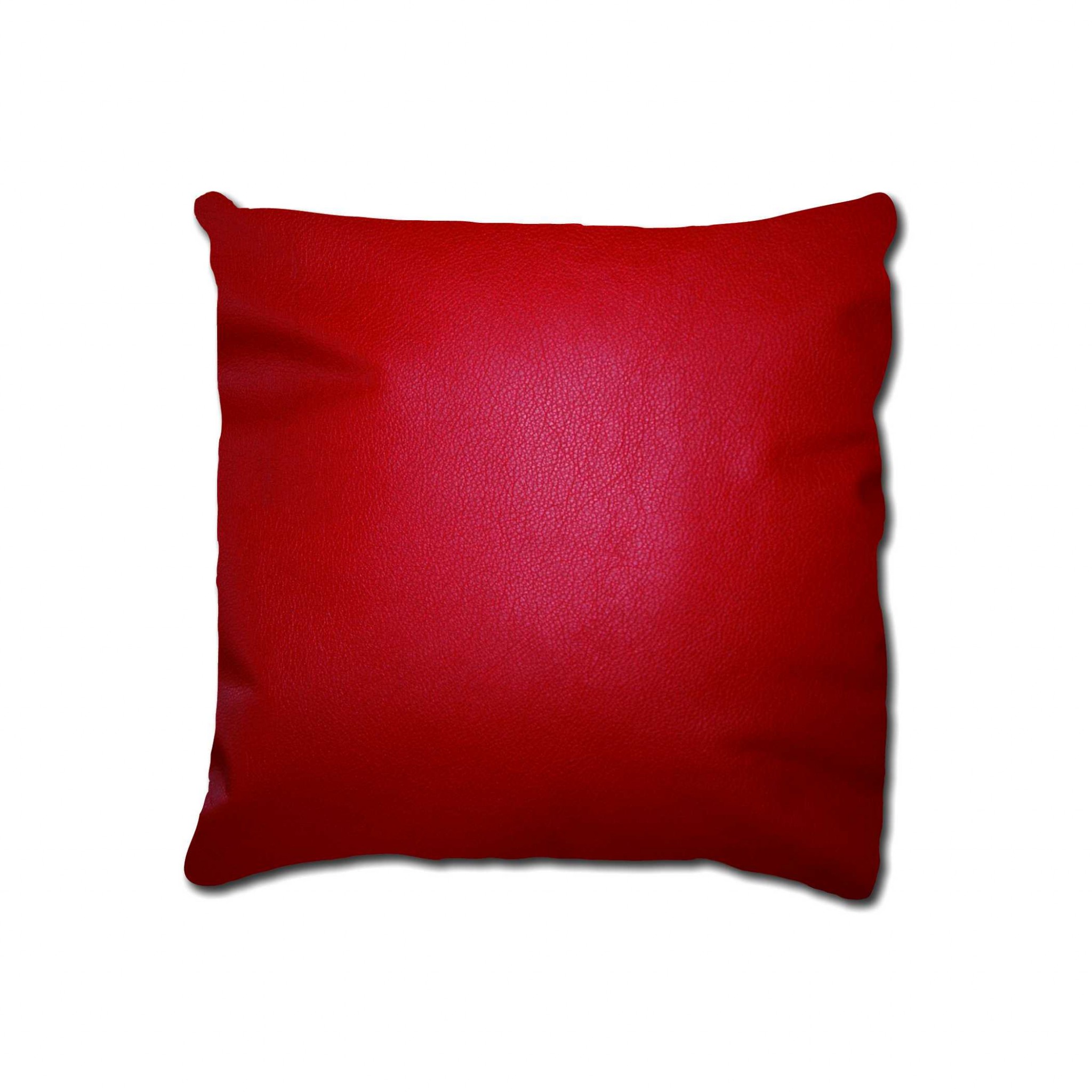 16" x 16" x 5" Red Cowhide Leather - Pillow