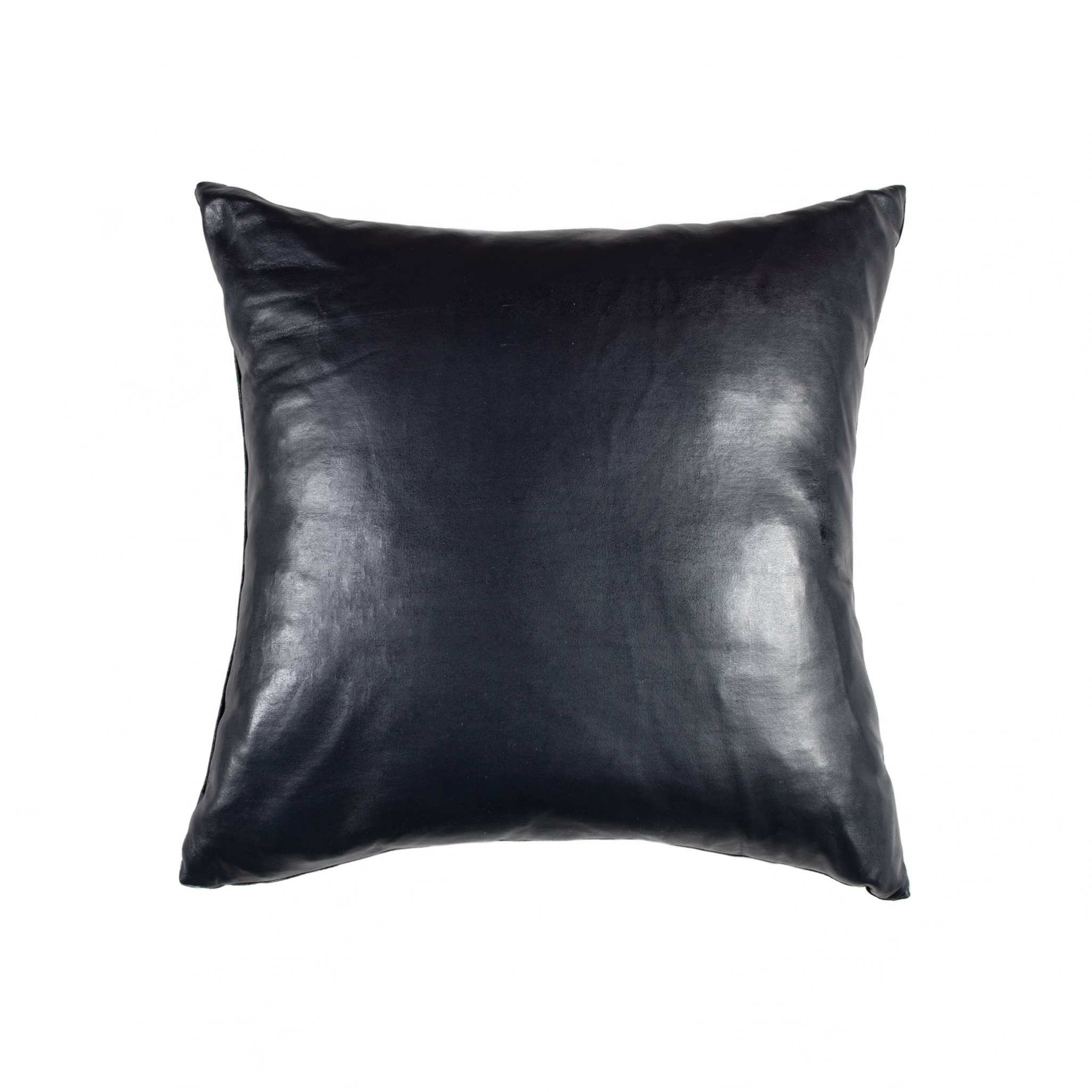 16" x 16" x 5" Saphire Blue Cowhide Leather - Pillow