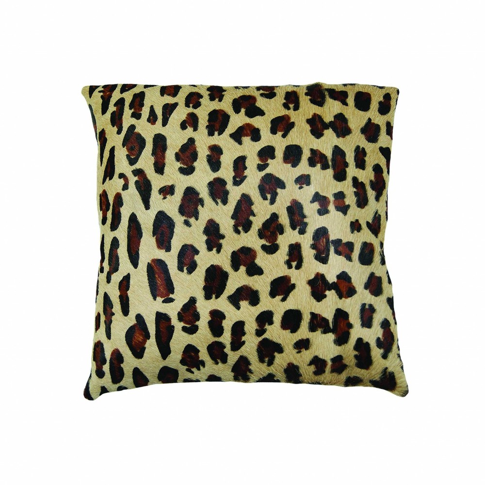 18" x 18" x 5" Striking Leopard Torino Kobe Cowhide - Pillow