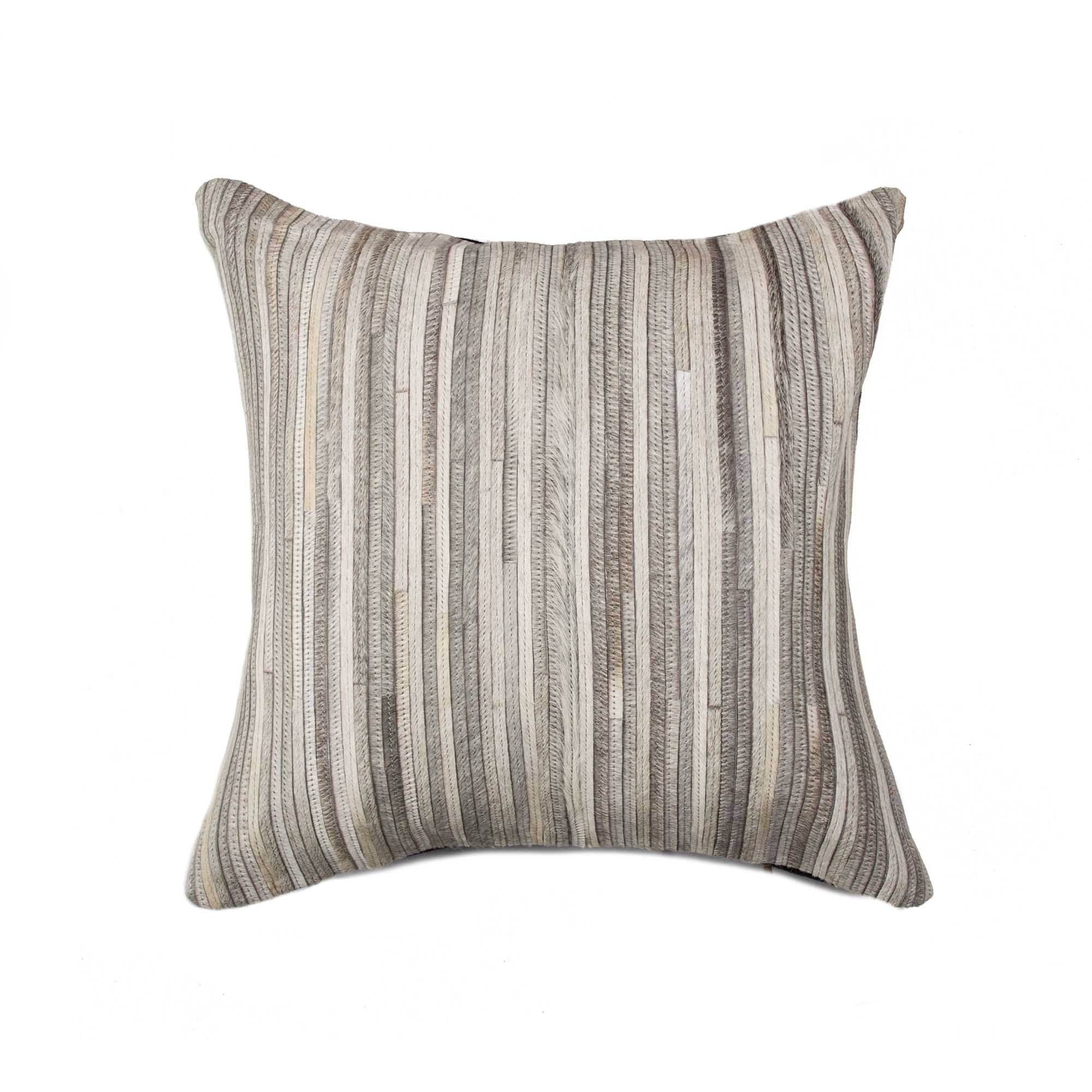 18" x 18" x 5" Grey Seville Torino Kobe Cowhide - Pillow